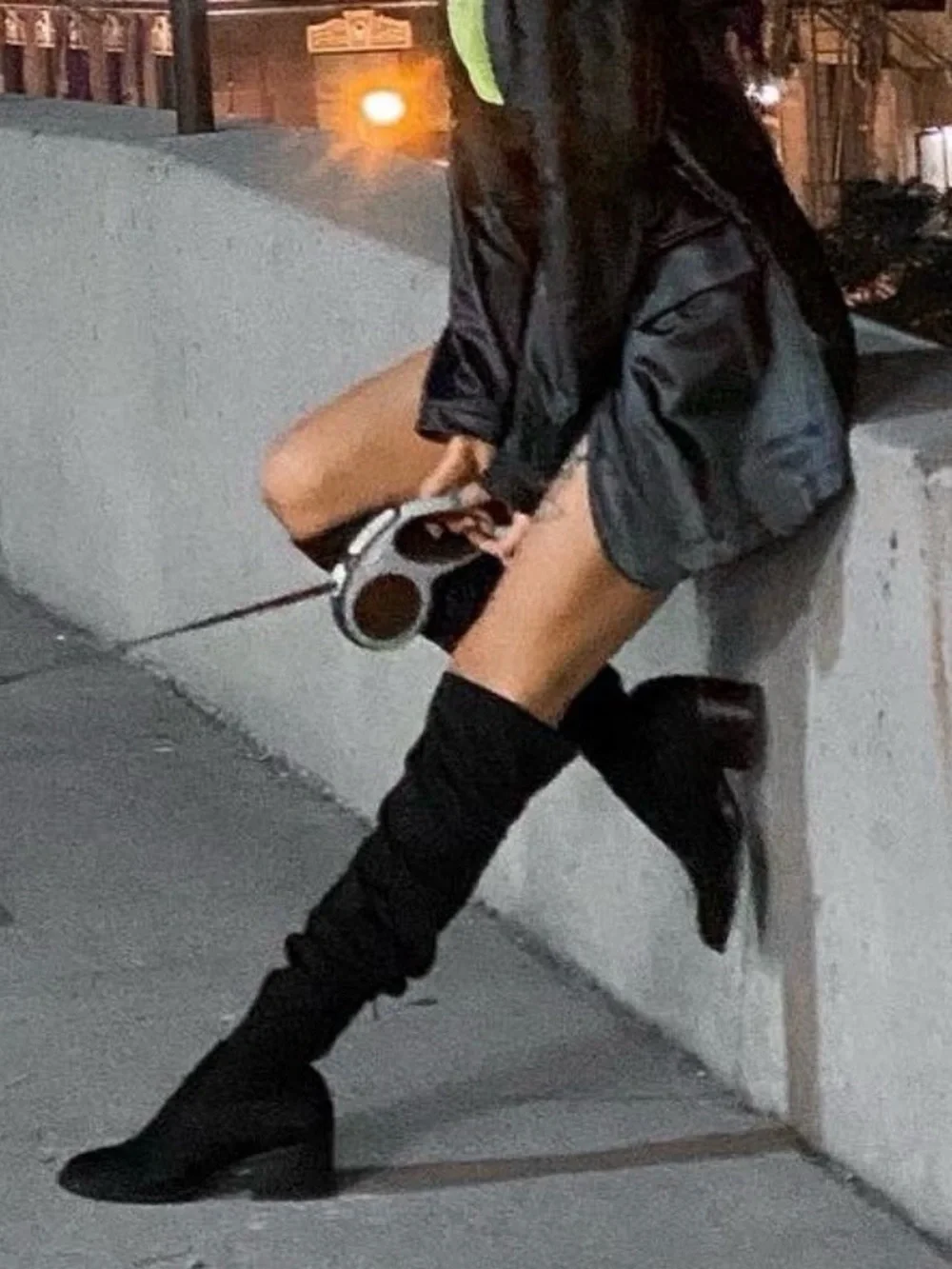 ‘Georgette’ black knee high boots